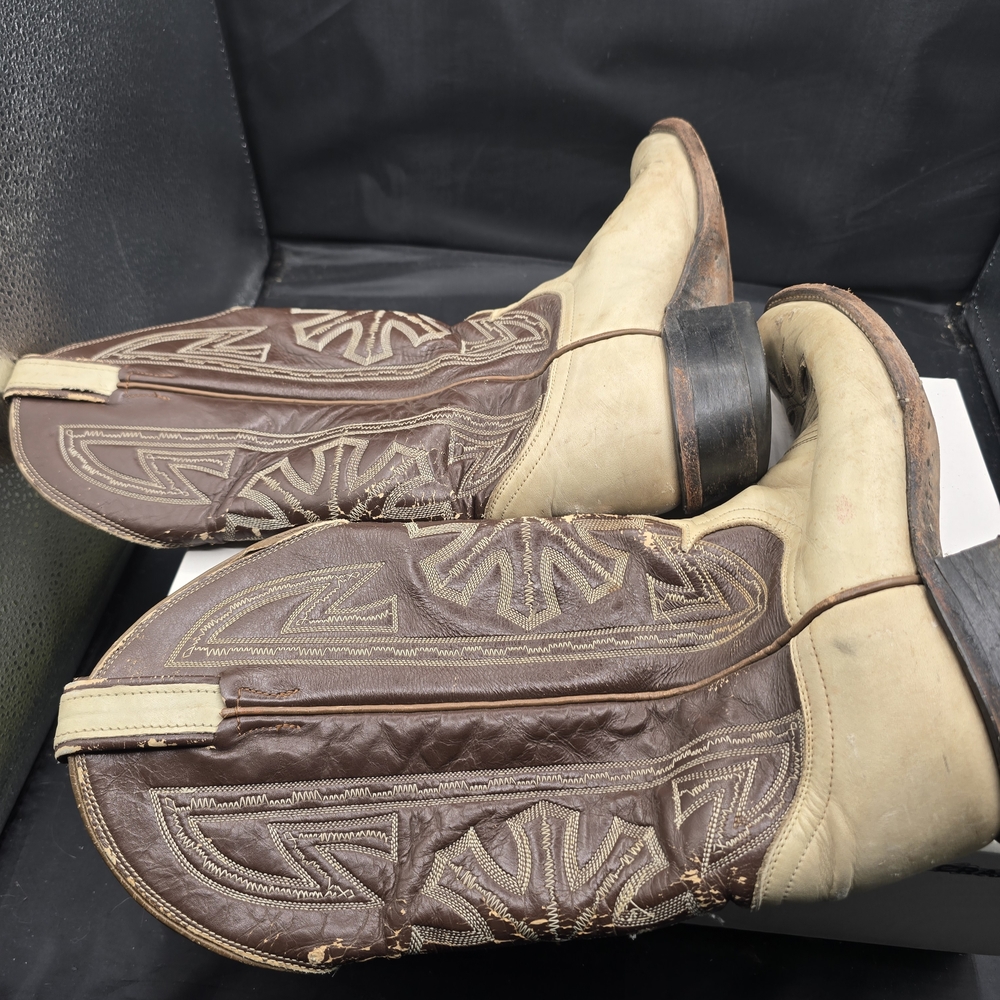 Tony Lama Brown and Cream Western‎ Boots